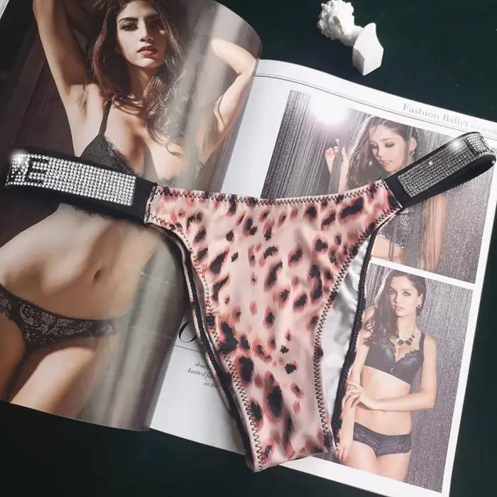 Culotte String Taille Basse LISCN En Soie Glacée Avec Motif Léopard Pour Jeunes Femmes Occasions Spéciales