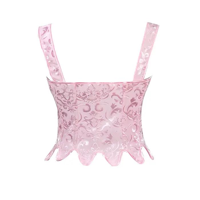 Steampunk korzety pre ženy Sexy ramienka so šnurovaním Žakárový top bustier na zoštíhlenie pásu Tvarovanie postavy Dámsky viktoriánsky korzet
