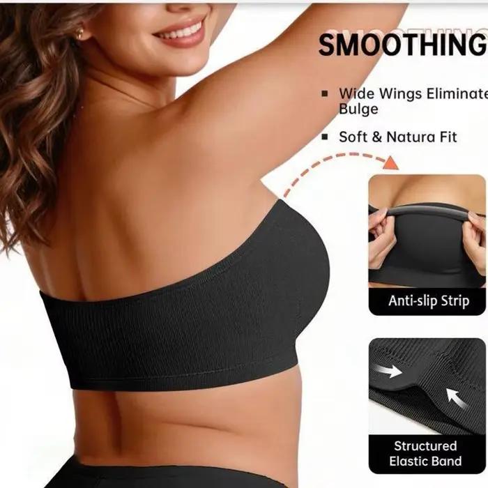 Soutiens-gorge sans bretelles pour femmes, soutiens-gorge bandeau rembourrés push-up, soutiens-gorge sans fil antidérapants et de soutien, soutiens-gorge tube confortables et sans coutures
