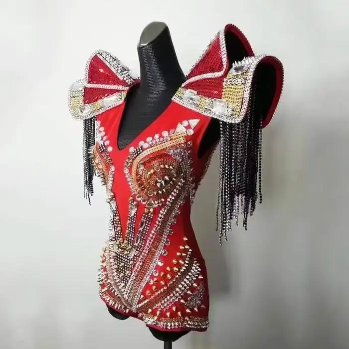 Krištáľový body catsuit s kamienkami pre tanečníkov