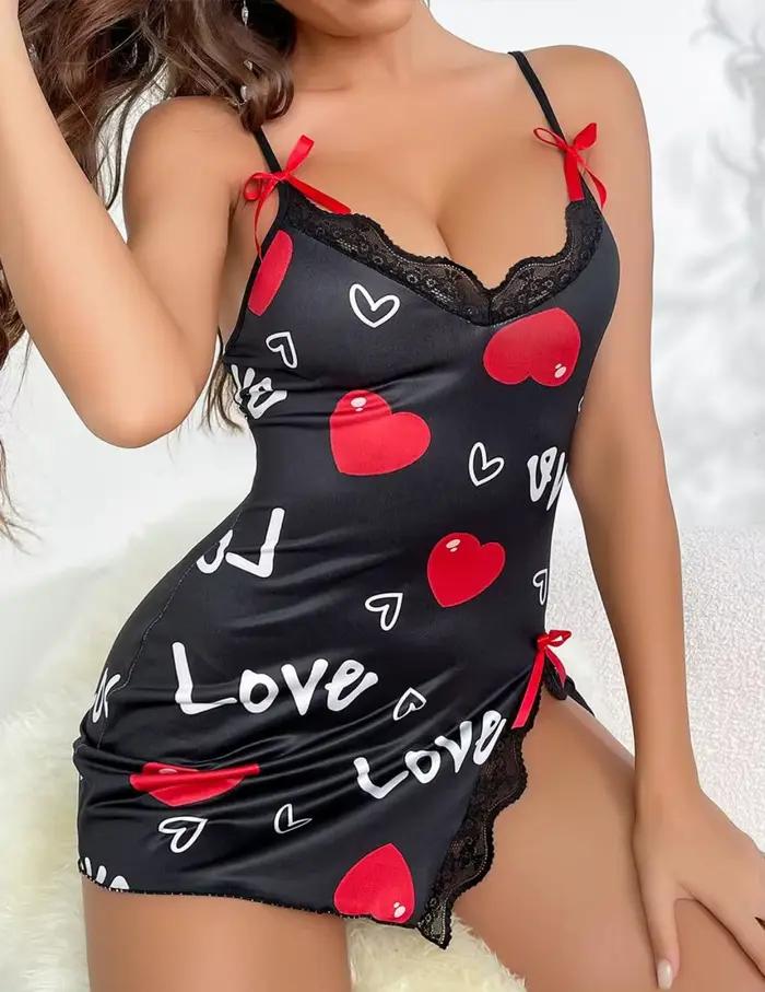 Sexi čierna nočná košeľa pre ženy