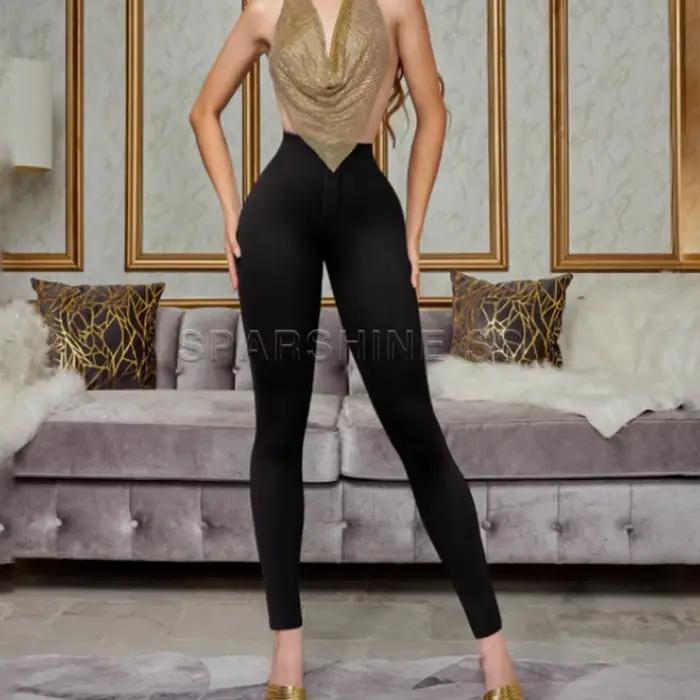 Leggings femme push-up hautes élastiques en coton polyester pour sport yoga fitness grandes tailles style streetwear toute saison