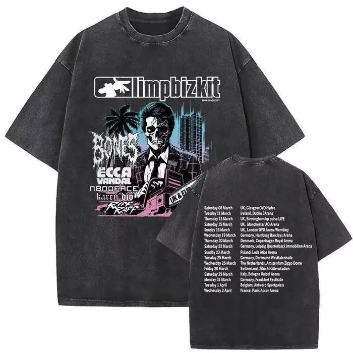 Punk Rock Y2k Tričko, vintage vyblednutý štýl