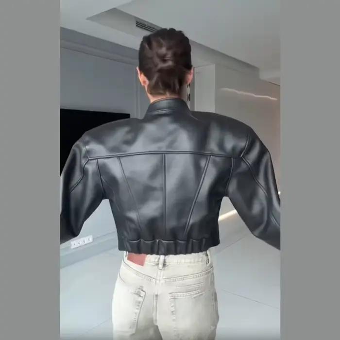 Dámska bunda z imitácie kože