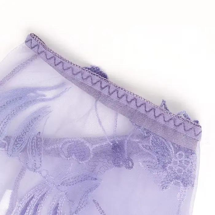 Sexy dentelle culottes slips maille creuse fleur broderie taille basse Transparent femme Lingerie Ultra-mince femmes sous-vêtements sans couture