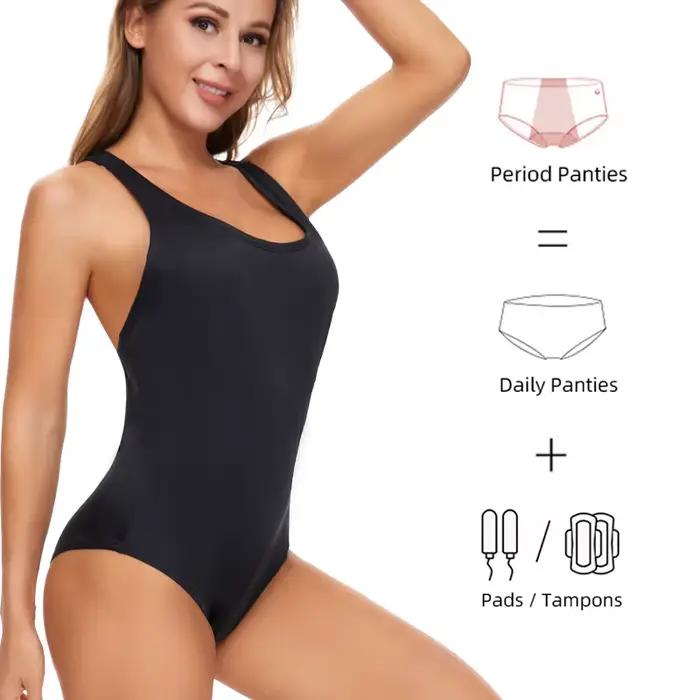 Maillot de bain menstruel pour femmes, maillot de bain une pièce, culotte menstruelle, imperméable