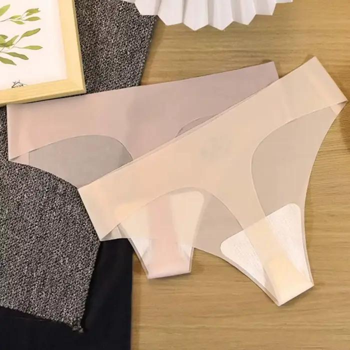 Culotte transparente d'été en soie glacée pour femmes, sans trace, Yoga, Fitness, slip sans couture, string, taille basse, respirant, quotidien