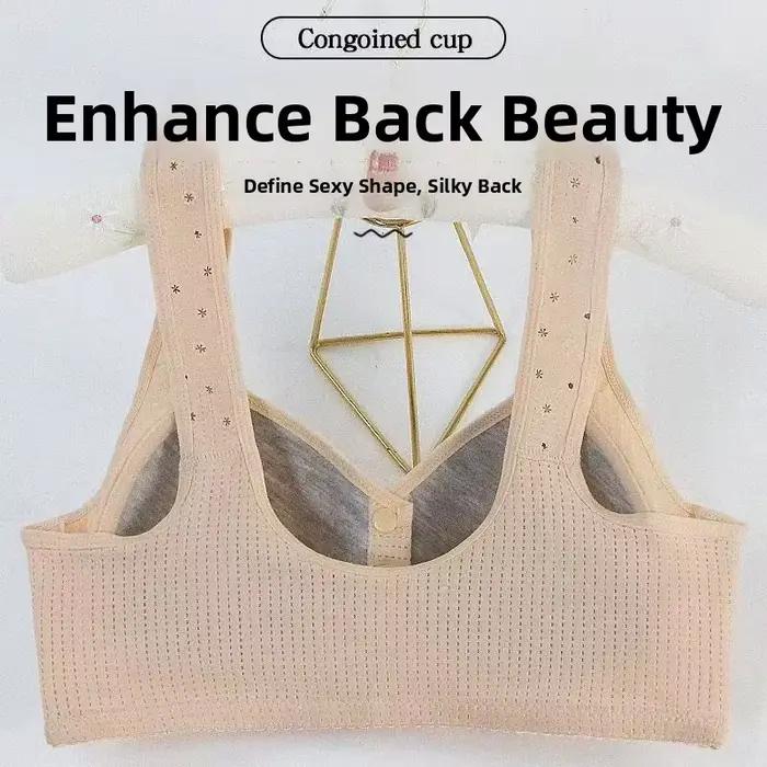 Soutien-gorge pour femmes de style traditionnel confortable et respirant, conception de boucle avant, bonnet fin, grande taille, modèle fin pour l'aplatissement de la si...