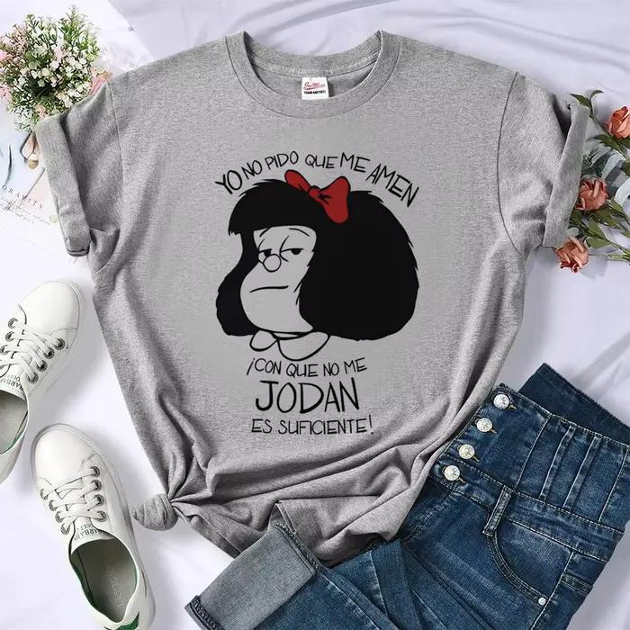 Mafalda tričko pre ženy dizajnérsky grafický manga Tee dievča harajuku komiks streetwear oblečenie