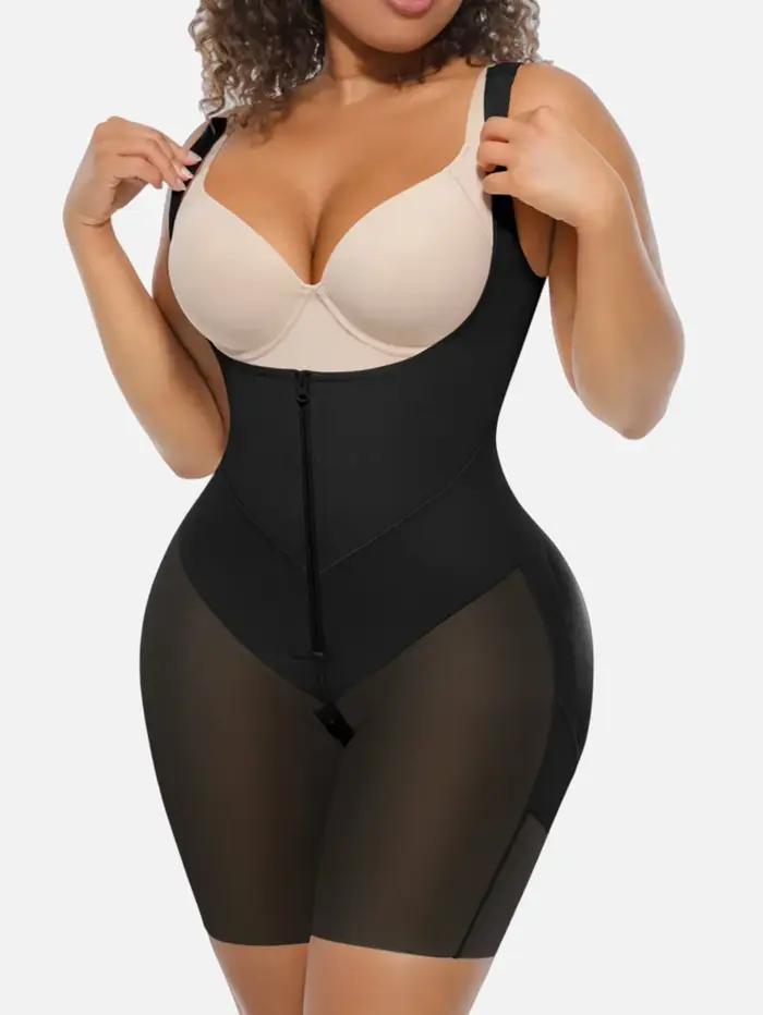 1 pièce Body sculptant intégral pour femme, avec soutien de la poitrine en U, contrôle de la taille et effet fessier galbé, post-chirurgical 