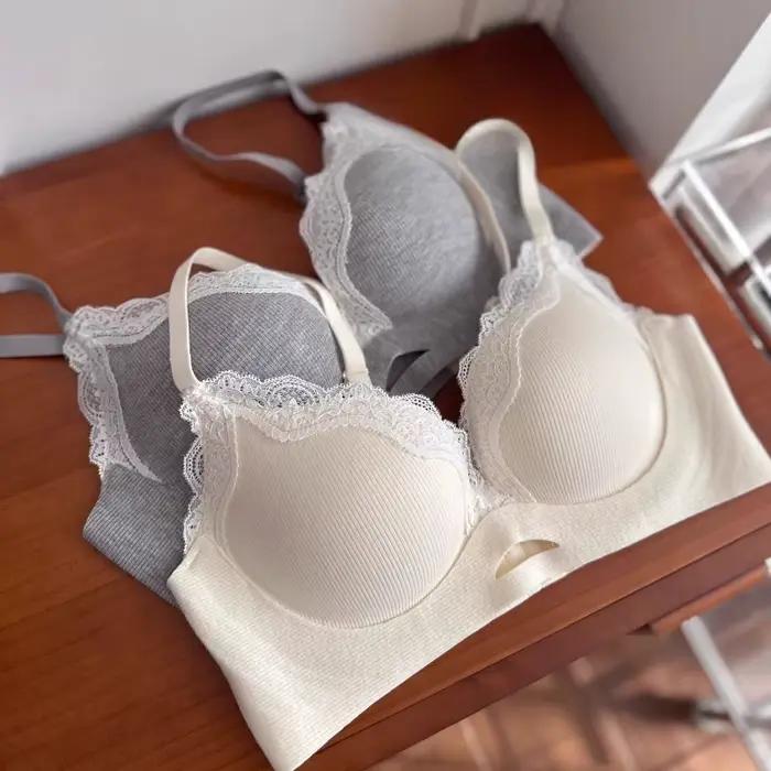 Soutien-gorge sans fil tout-en-un pour petite poitrine, dentelle sexy avec doublure brossée, soutien push-up et anti-taches latérales BANERDANNI soutien-gorge sexy AB