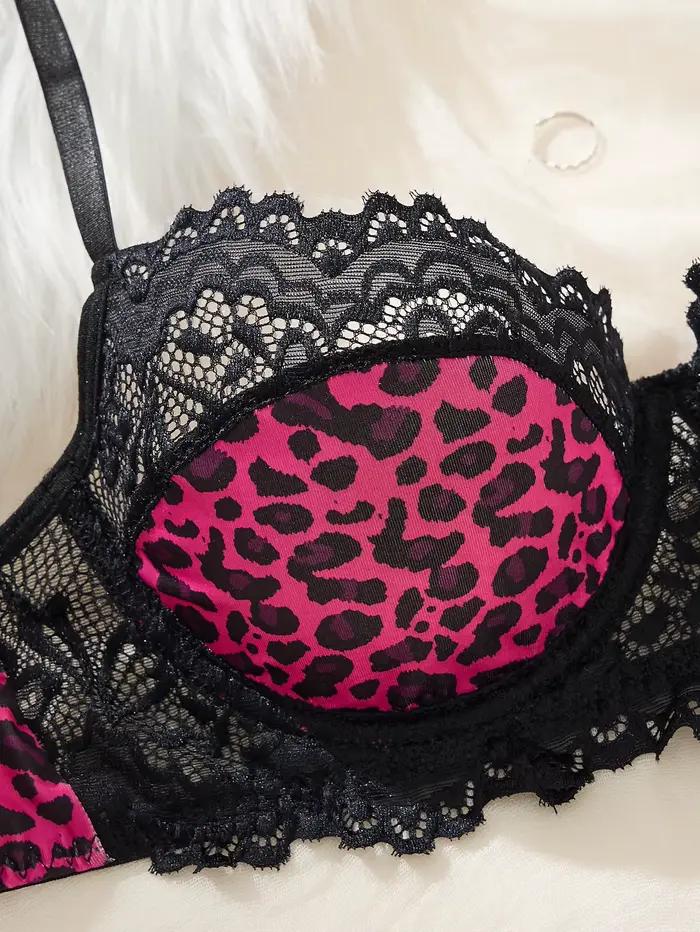 Ensemble de lingerie léopard en polyester et élasthanne pour femme, élégant et confortable pour diverses occasions