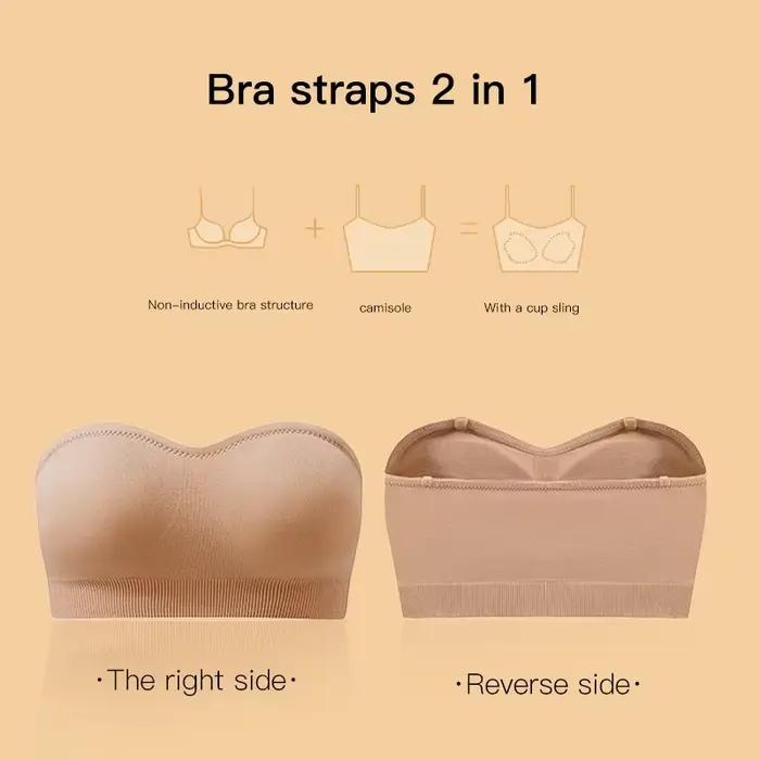 Soutiens-gorge sans bretelles pour femmes, soutiens-gorge bandeau rembourrés push-up, soutiens-gorge sans fil antidérapants et de soutien, soutiens-gorge tube confortables et sans coutures