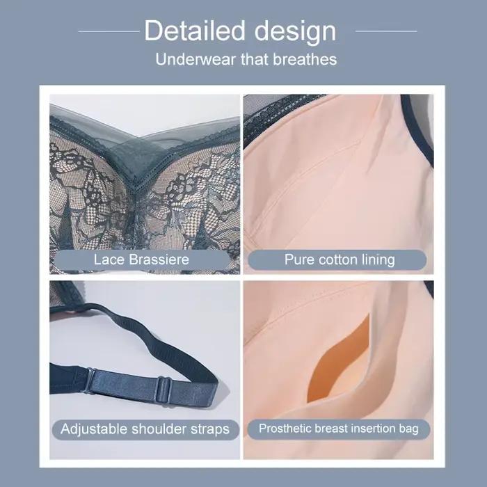 LERWars LA-Soutien-gorge de mastectomie avec poche, coussinets mammaires, coton réglable inclus, confort et loisirs, 818