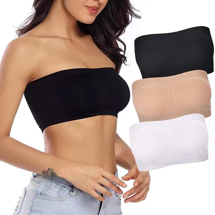 DOIAESKVE grande taille femmes bustier tubulaire soutien-gorge sans bretelles soutien-gorge femme sans fil grande taille 5XL 6XL