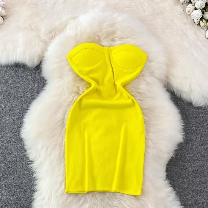 Bezramienková trubicová bustier šaty