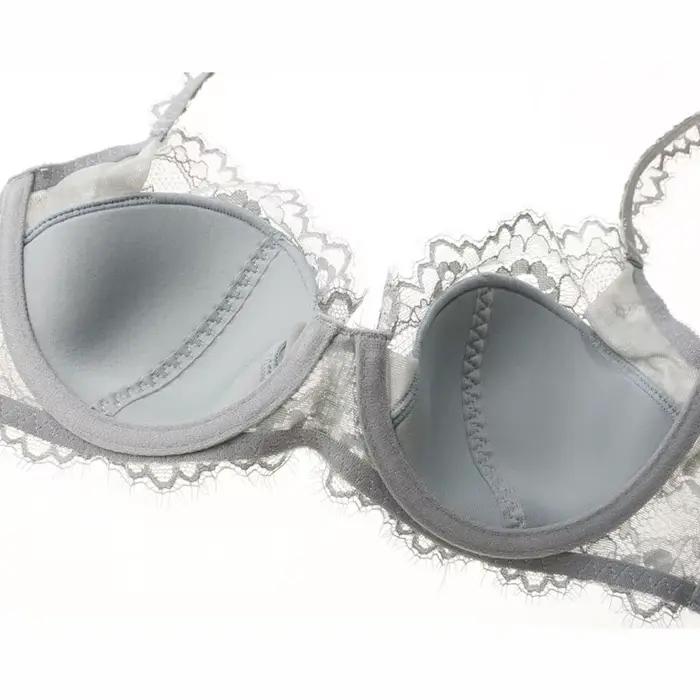 Soutien-gorge et culotte en dentelle, sexy, décolleté en v, coupe en coton, transparent, push up, sous-vêtements confortables, ensembles de brassières, nouvelle collection 2019