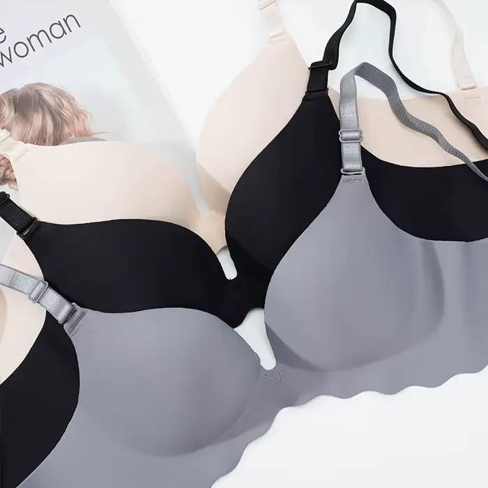 Femmes soutien-gorge sans couture solide Push Up Lingerie Sexy sans fil Bralette femme intimes confort mode française sous-vêtements haut soutiens-gorge