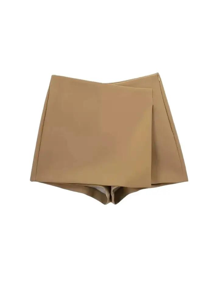 Dámske módne pareo asymetrické šortky sukne Vintage vysoký pás bočný zips žena sukňa