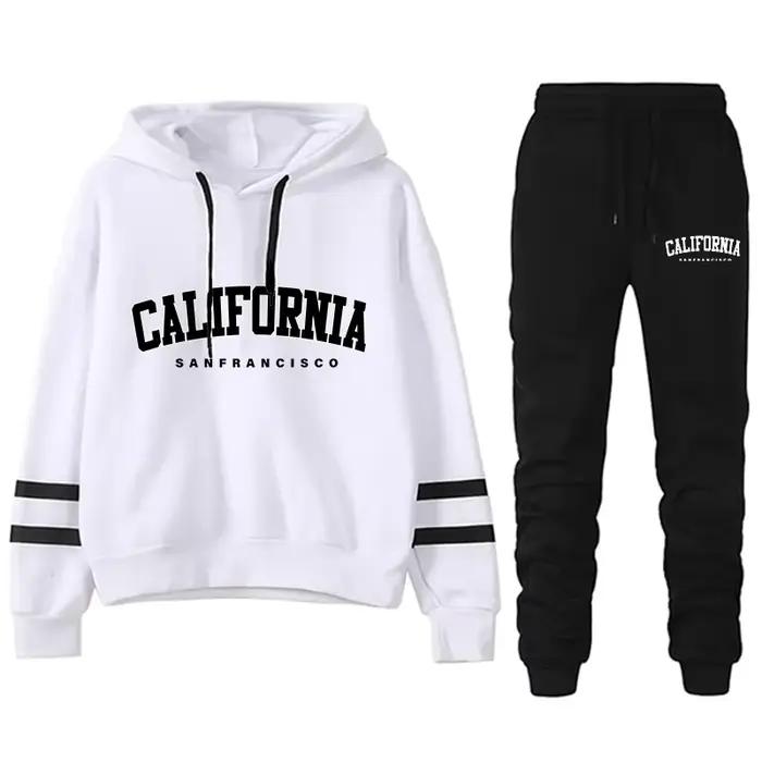 Kalifornia Women's Casual Pruhovaný Univerzálny Mikina s kapucňou alebo nohavice