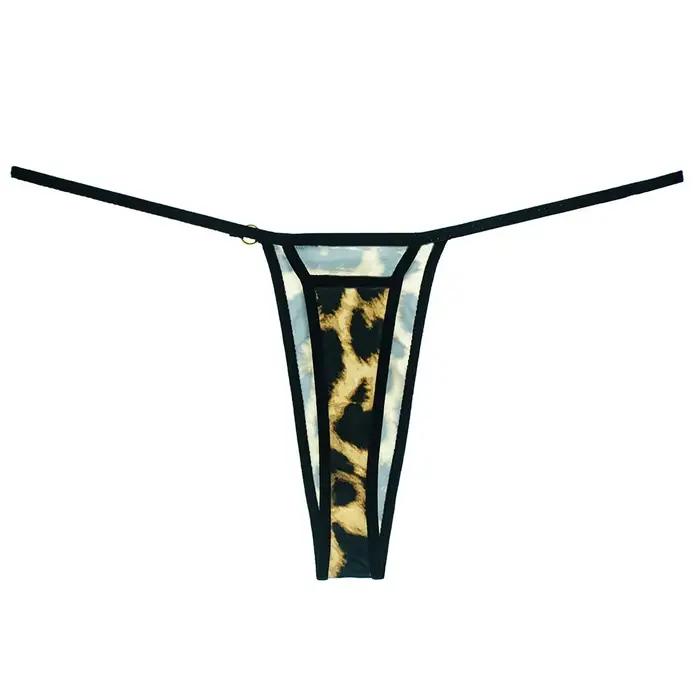 String à imprimé léopard pour femmes, sous-vêtements sexy, monocouche, sans couture, motif multiple, dos en T, M/L