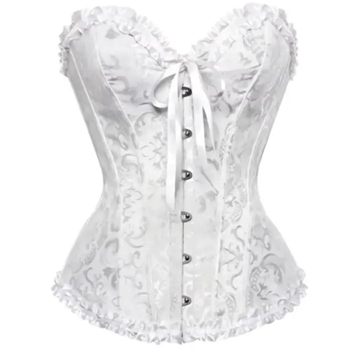 Bustiers et Corsets Sexy en dentelle florale, vêtements modelants pour femmes, Vintage, gothique, surbuste, Satin Jacquard