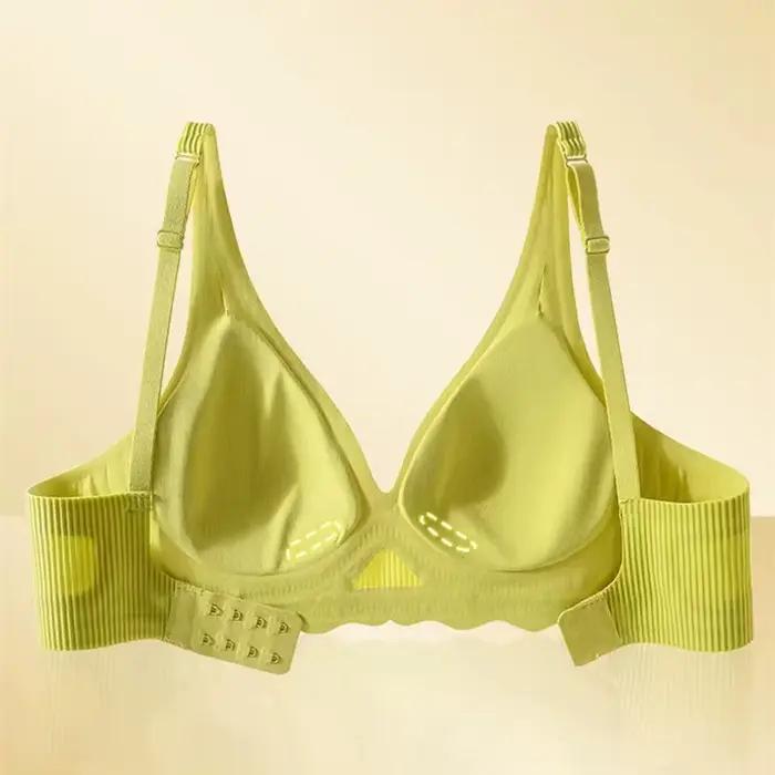 Soutien-gorge sans couture pour femmes, petite poitrine, grand Design creux, sous-vêtements, soutien Non amovible, bonnet Semi-fixe, une pièce, rayé, fin