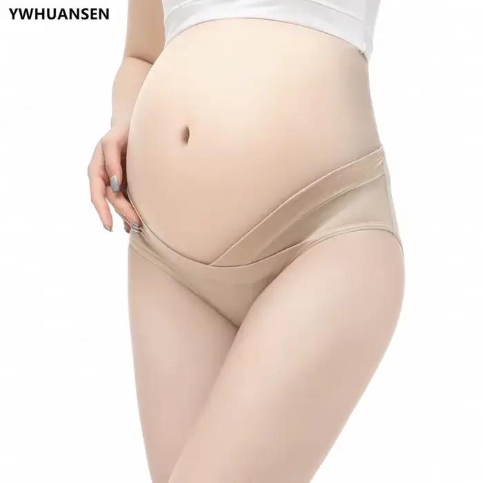 Sous-vêtements de maternité en coton pour femmes enceintes, culotte post-partum sous bosse, culotte de soutien du ventre douce en forme de V, respirante