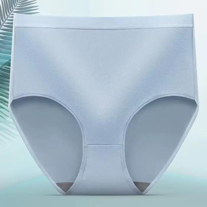 Femmes culottes fille grande taille sous-vêtements taille haute slips respirant couleur unie doux femme Lingerie