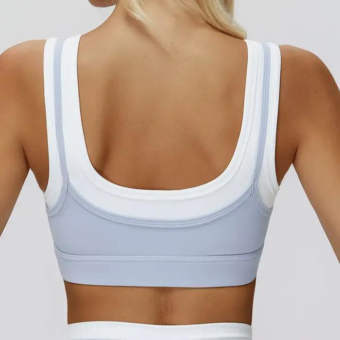 Soutien-gorge de Yoga pour femmes, soutien-gorge de sport respirant, Double bretelles, haut d'entraînement, Anti-transpiration, haut de Fitness, Push up, course à pied