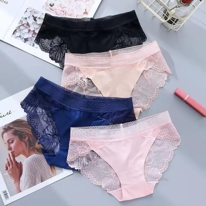 Čipkované sexy nohavičky bez švíkov Ice priesvitné nízke pásy pre ženy S-XL