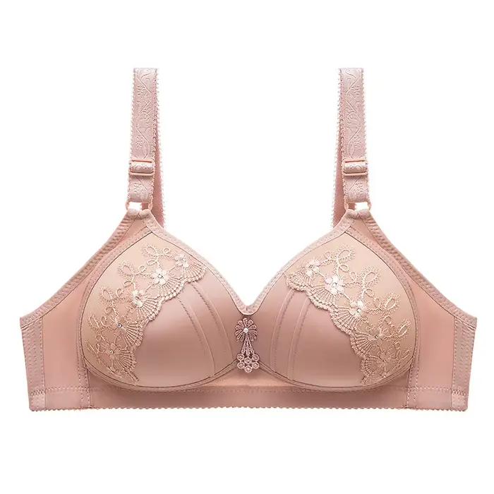 Soutien-gorge de Style gilet transfrontalier pour femmes d'âge moyen et âgées, sous-vêtements froncés confortables sans fil en Poly dentelle