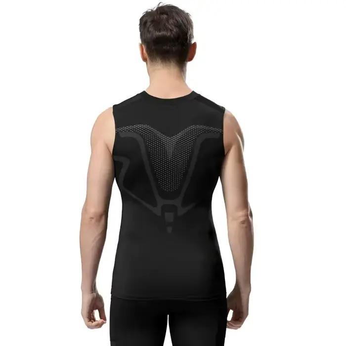 Haut de compression sans manches pour hommes polyester pour sport fitness et musculation