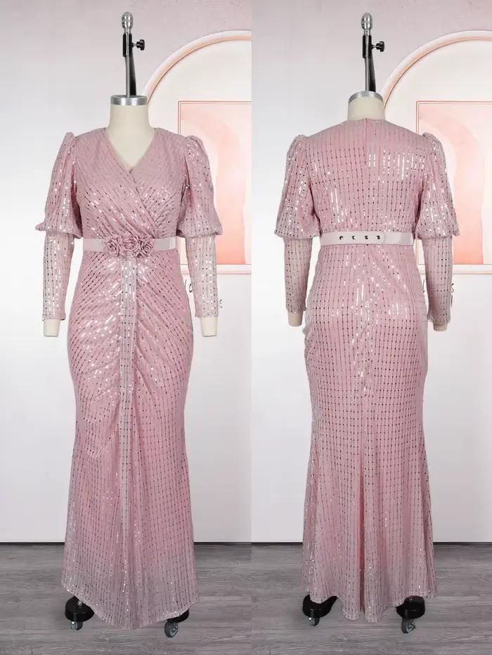 Elegantné dlhé šaty s dlhými rukávmi pre ženy