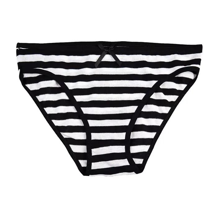 Culottes en coton pour femme Sexy sous-vêtements en dentelle slips ensemble Lingerie filles dames Bikini caleçons rayé imprimé culotte 5 pièces/lot