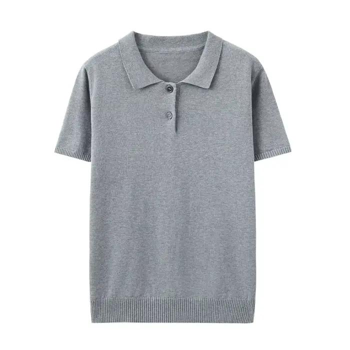 100% bavlna tričko pulóver ženy leto okrúhly výstrih krátke rukávy pletené