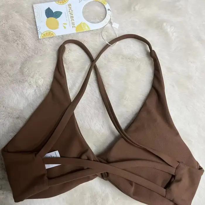 Brassière sportive SHINBENE en nylon respirante avec armatures et brides croisées pour femmes activités physiques yoga running exposant dos délicat