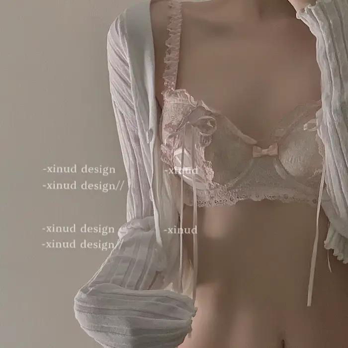 Sexy čipkovaný set spodnej bielizne s pohodlnou podprsenkou bez drôtikov