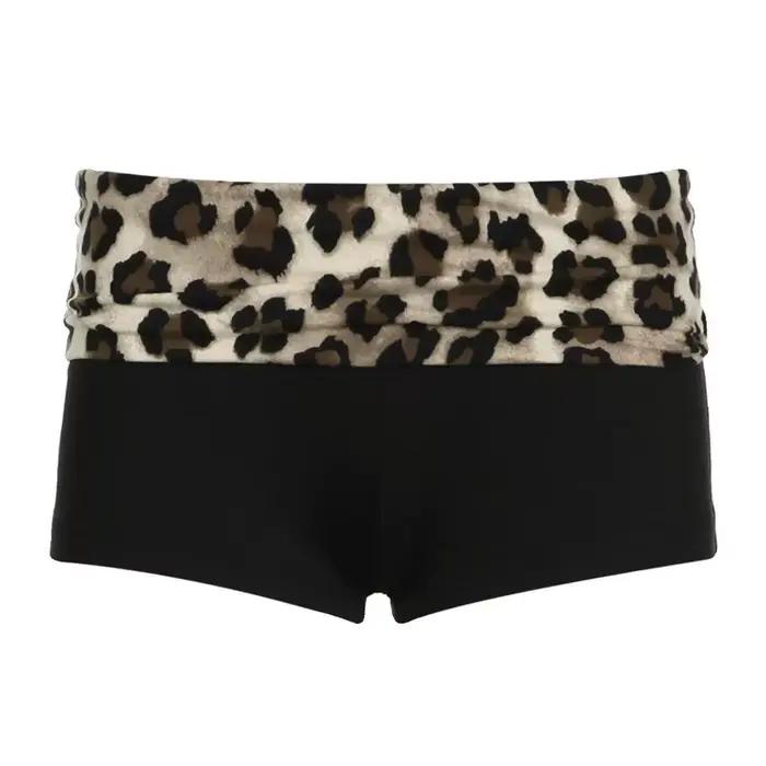 Kontrastný patchwork leopardí nízky pás slim sexy booty šortky pre ženy baddie oblečenie