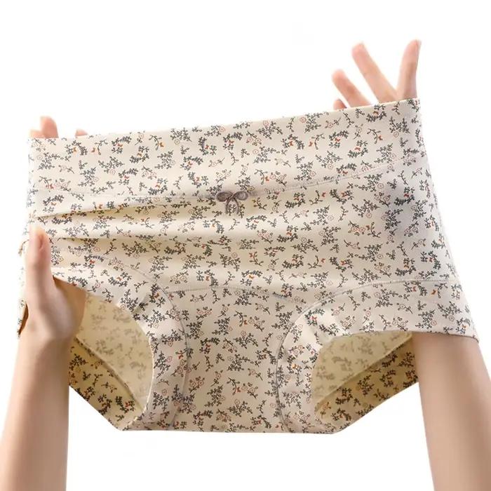 Pohodlné ženské nohavičky Sexy stredný pás Boxer slipy mäkké priedušné čisté bavlnené spodné prádlo s vysokou elasticitou