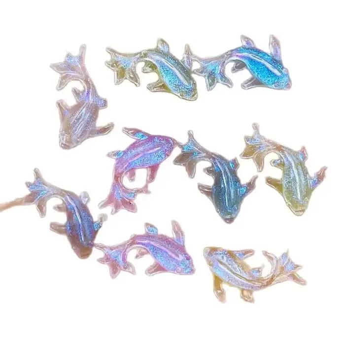 20 ks 3D Kawaii zmiešaná rybka z živice Nail Art dekorácie karikatúra ľad Priehľadné kamienky na nechty prívesky