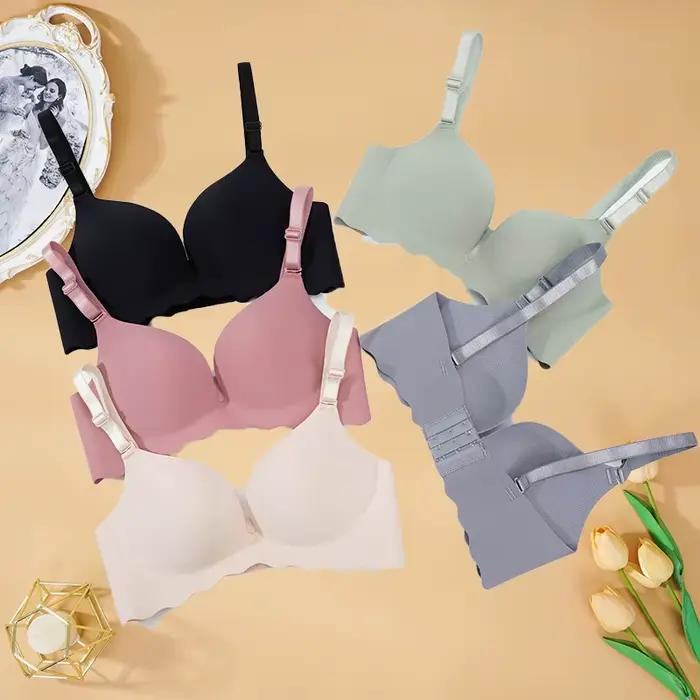 Femmes soutien-gorge sans couture solide Push Up Lingerie Sexy sans fil Bralette femme intimes confort mode française sous-vêtements haut soutiens-gorge