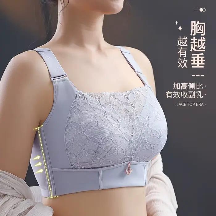 Soutien-gorge à couverture complète sans armatures pour femmes, soutien-gorge en dentelle non rembourré, soutiens-gorge en dentelle, soutien-gorge en V, coupe complète, solide, grande taille