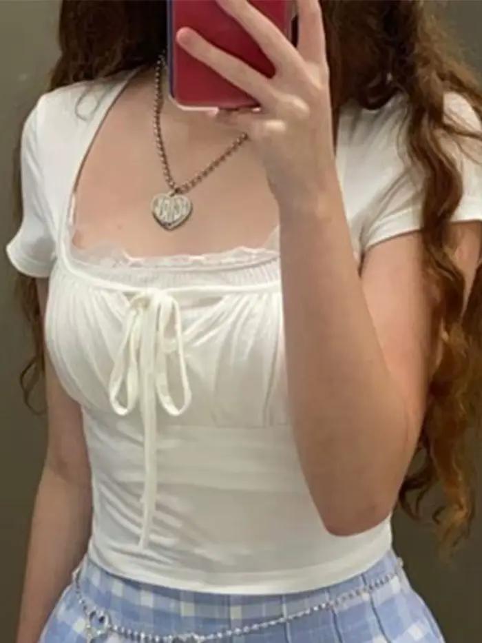Dámske biele pletené tričko