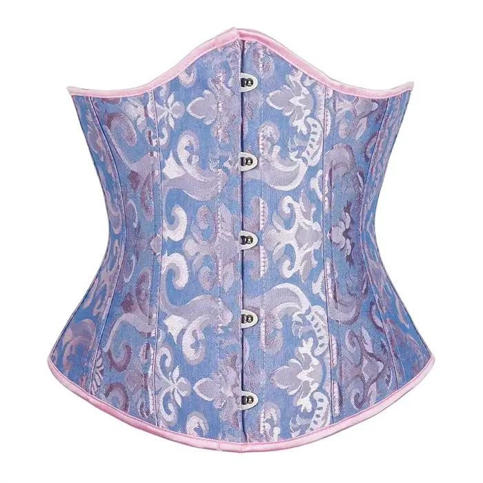 Corset Bustier Gothique Vintage pour Femme, Floral, Push-up, à Baleines, avec Fermeture Frontale, Sexy