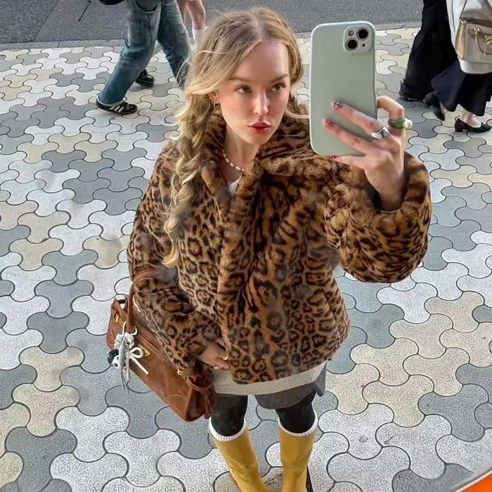 MUJER umelý kožuch plyšový kabát žena 2025