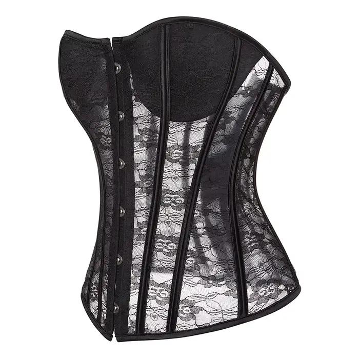 Corset Overbust Femme Gothique Vintage Bustiers Polyester Elasthanne Sculpteur Silhouette Occasions Spéciales