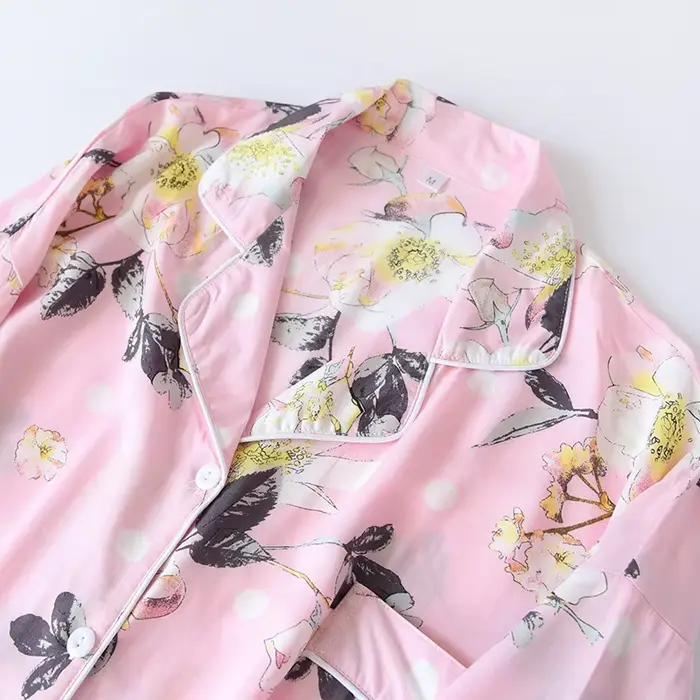 Jupes de pyjama pour femmes, revers en coton, coupe ample, vêtements de maison, printemps et été, vêtements de couchage pour femmes