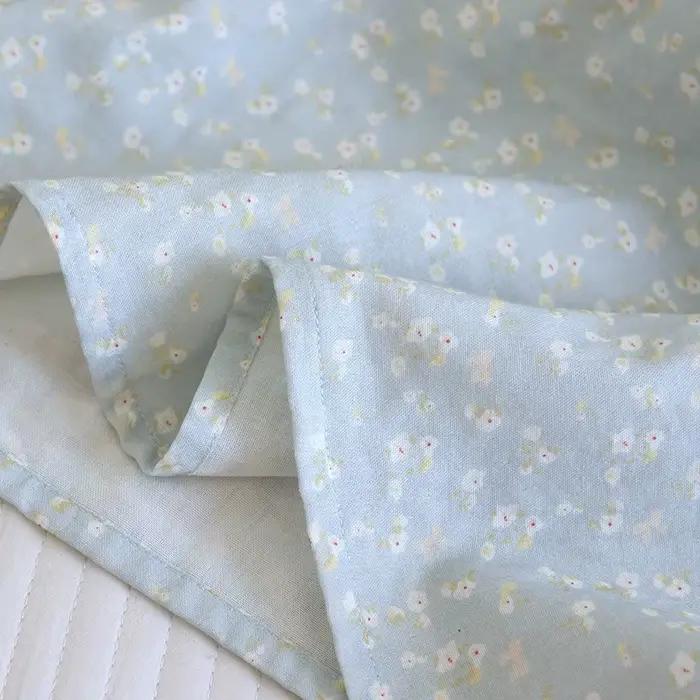 Chemise de nuit ultra-douce 100 % pur coton double gaze pour femme, respirante, motif floral frais, manches longues, robe de détente