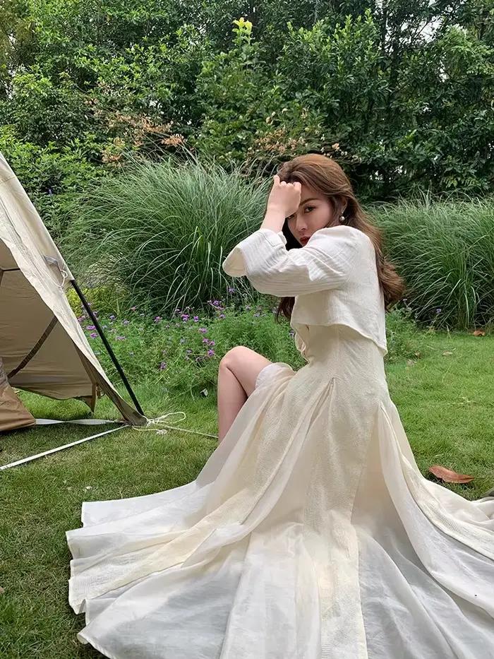 Manteau en lin Lautaro jeseň Dlhý tenký strih splývavý a rozšírený élégant pour femmes toutes saisons